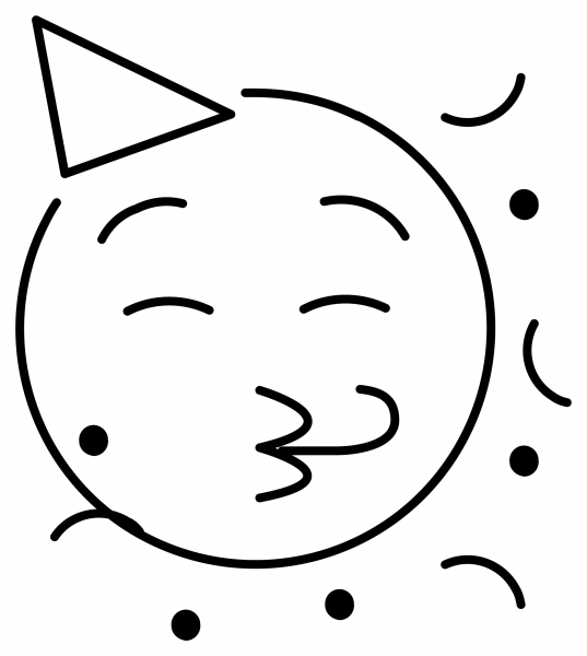 Partying Face Emoji coloring page image