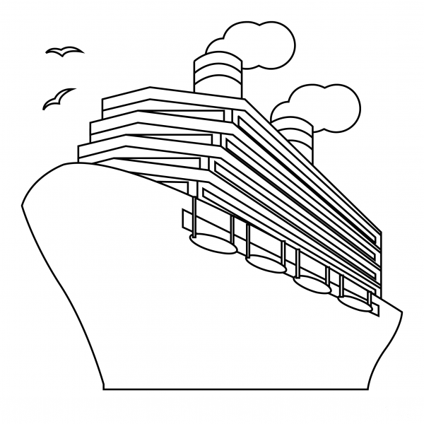 Passenger Ship coloring page image