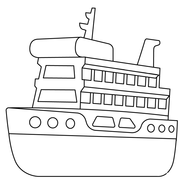 Passenger Ship Emoji coloring page image