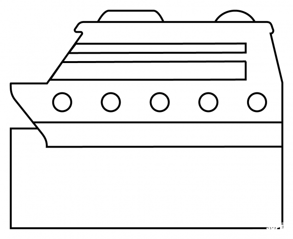 Passenger Ship Emoji coloring page image