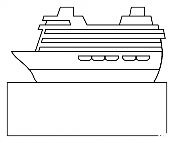 Passenger Ship Emoji coloring page image