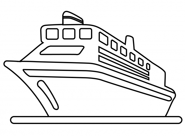 Passenger Ship Emoji coloring page image