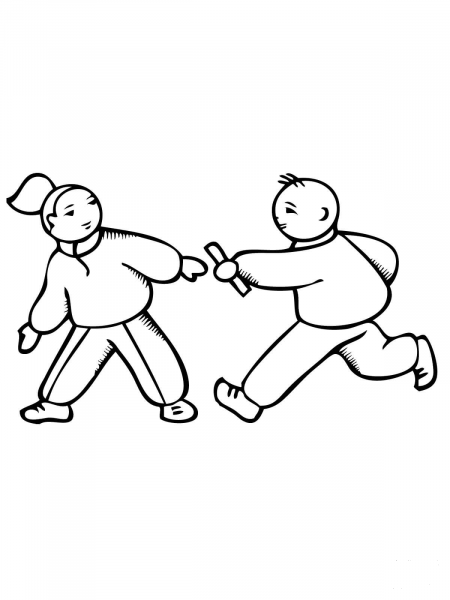 Passing the Baton coloring page image