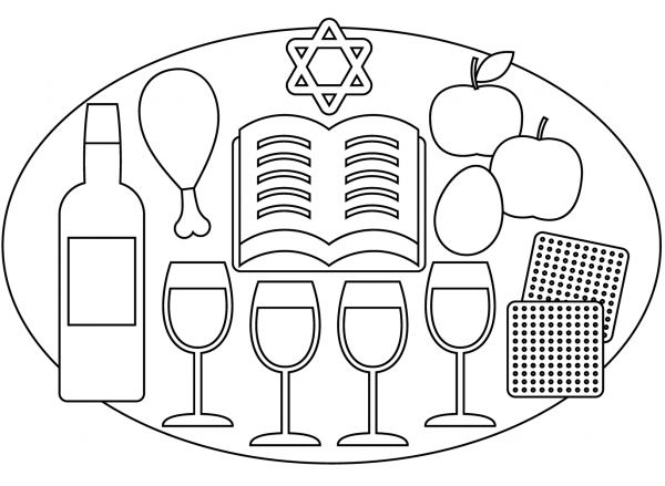 Passover coloring page image