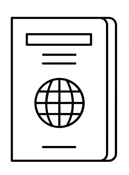 Passport coloring page image
