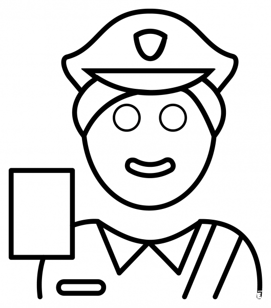 Passport Control Emoji coloring page image