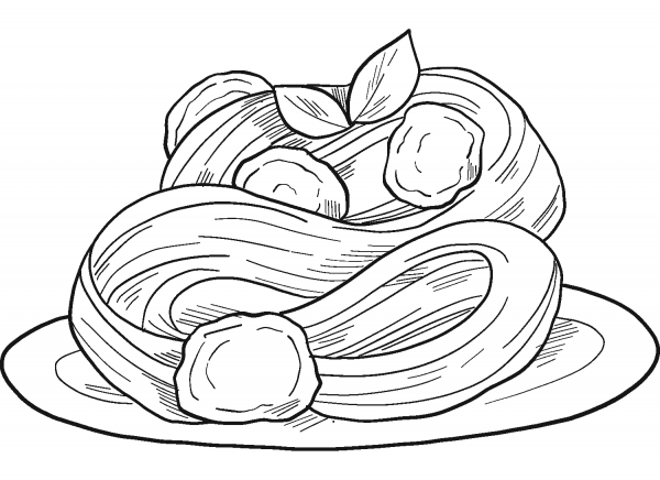 Pasta coloring page image