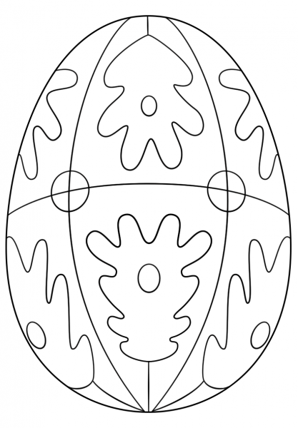 Patterned Easter Egg coloring page image