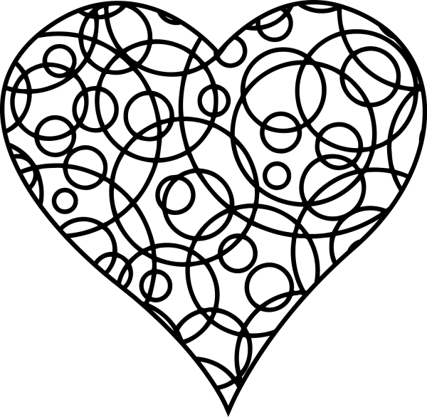 Patterned Heart coloring page image