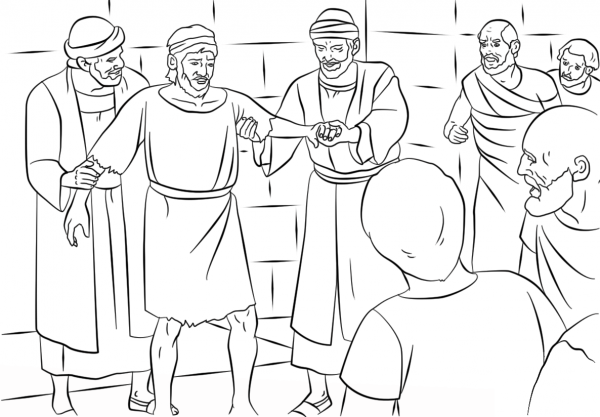 Paul and Barnabas in Lystra coloring page image