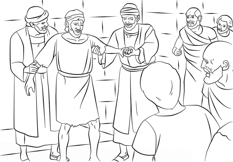 Paul and Barnabas in Lystra coloring page - ColouringPages