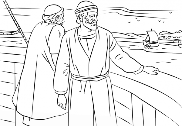 Paul and Barnabas missionary journey coloring page image