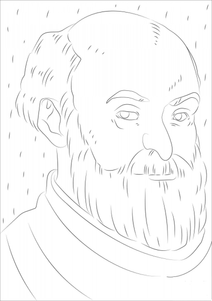 Paul Cezanne Portrait coloring page image