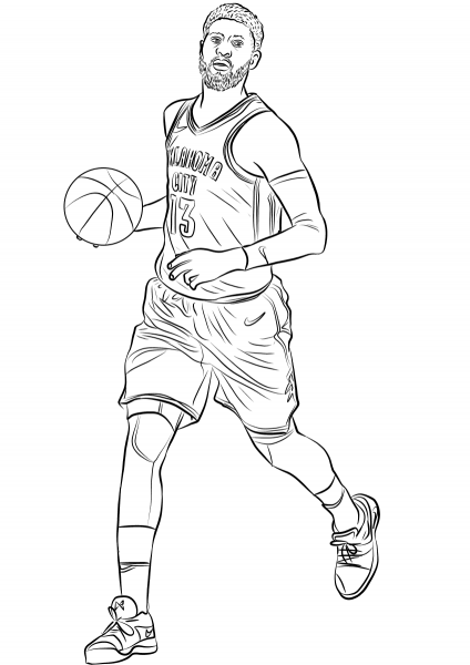 Paul George coloring page image