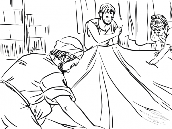 Paul Lived and Worked with Priscilla and Aquila in Corinth coloring page image