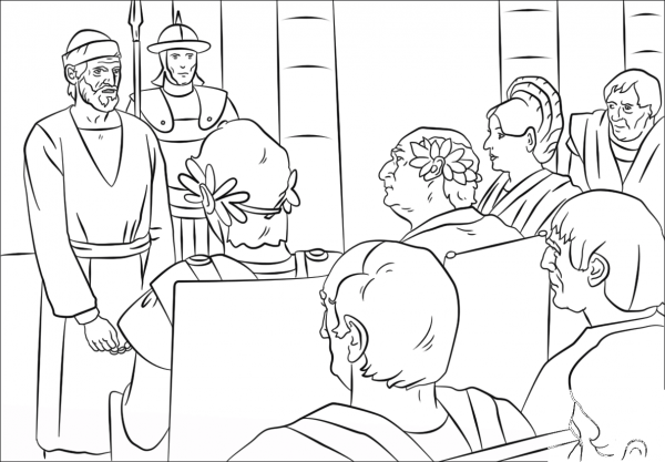 Paul’s Trials Before Felix Festus and Agrippa coloring page image