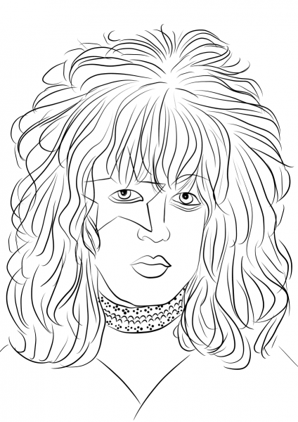 Paul Stanley from Kiss Rock Band coloring page image
