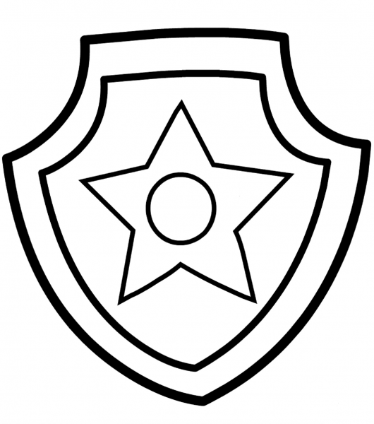 Paw Patrol Chase Badge coloring page image