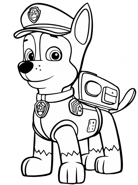 Paw Patrol Chase coloring page image