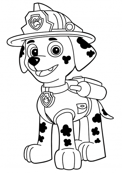 Paw Patrol Marshall coloring page image