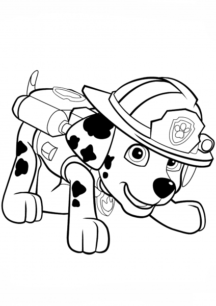 Paw Patrol Marshall Puppy coloring page image