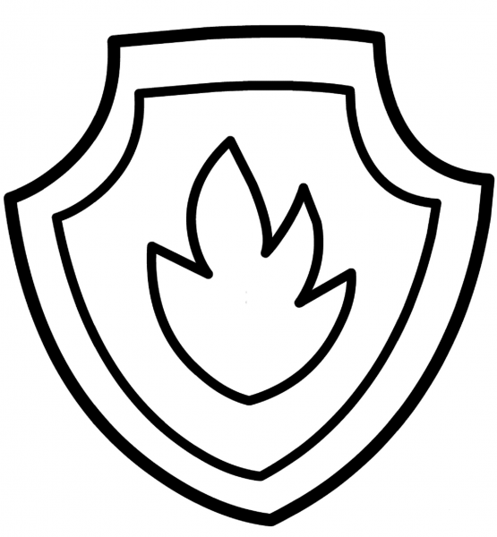 Paw Patrol Marshall’s Badge coloring page image