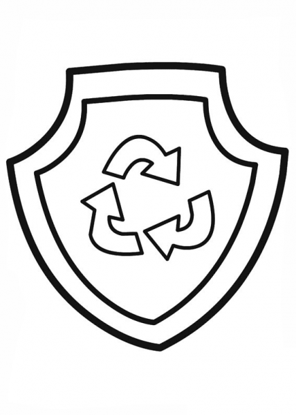 Paw Patrol Rocky’s Badge coloring page image