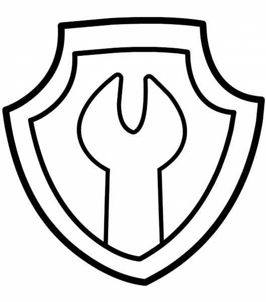 Paw Patrol Rubble’s Badge coloring page image