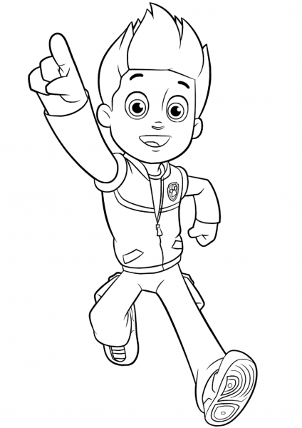 Paw Patrol Ryder coloring page image