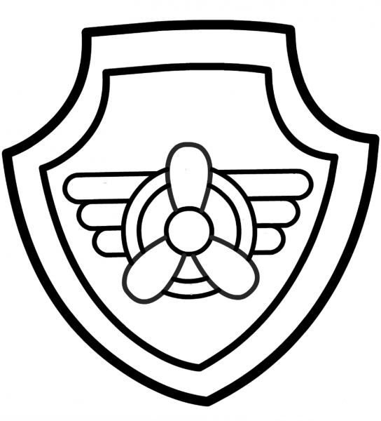 Paw Patrol Skye’s Badge coloring page image