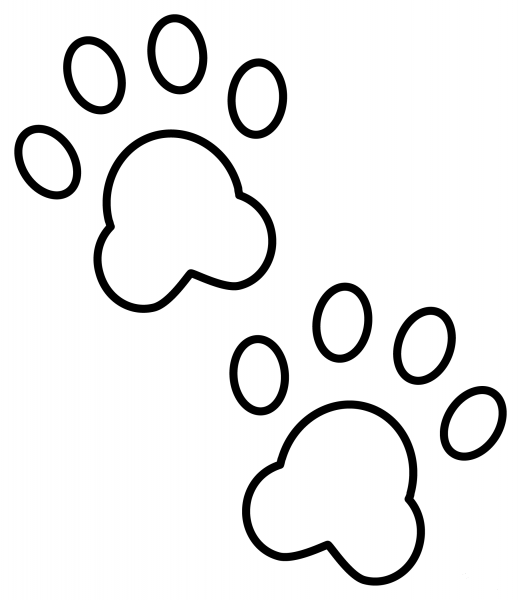 Paw Prints Emoji coloring page image