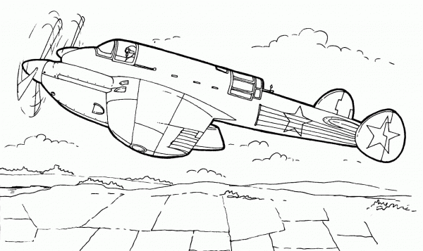 Pe-2 Bomber coloring page image