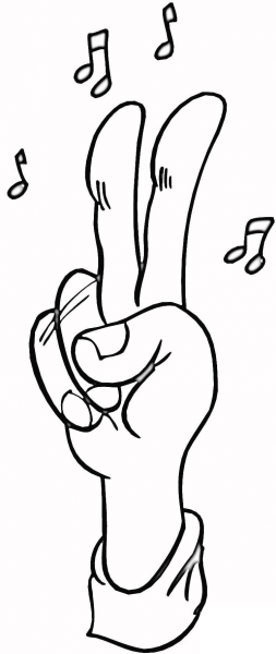 Peace and Music  coloring page image