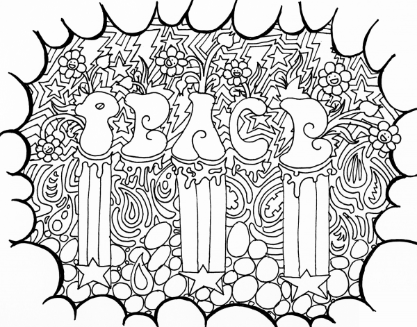 Peace Doodle coloring page image