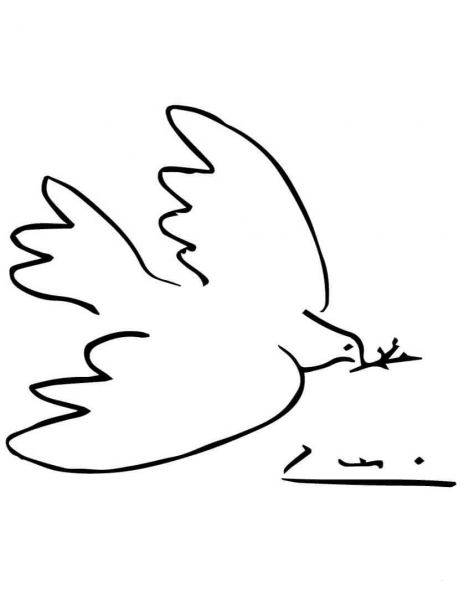Peace Dove by Picasso coloring page image