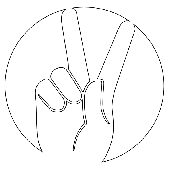 Peace Gesture coloring page image