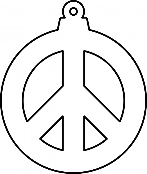 Peace Sign Christmas Ornament coloring page image