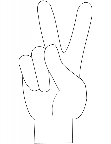 Peace Sign Gesture coloring page - ColouringPages