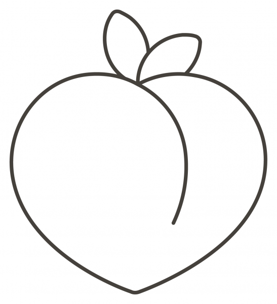 Peach coloring page image