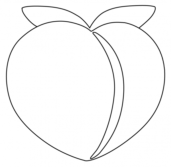 Peach Emoji coloring page image