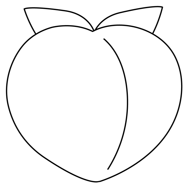 Peach Emoji coloring page image