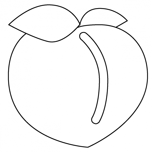 Peach Emoji coloring page image