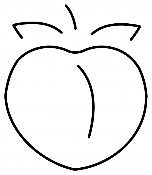 Peach Emoji coloring page image