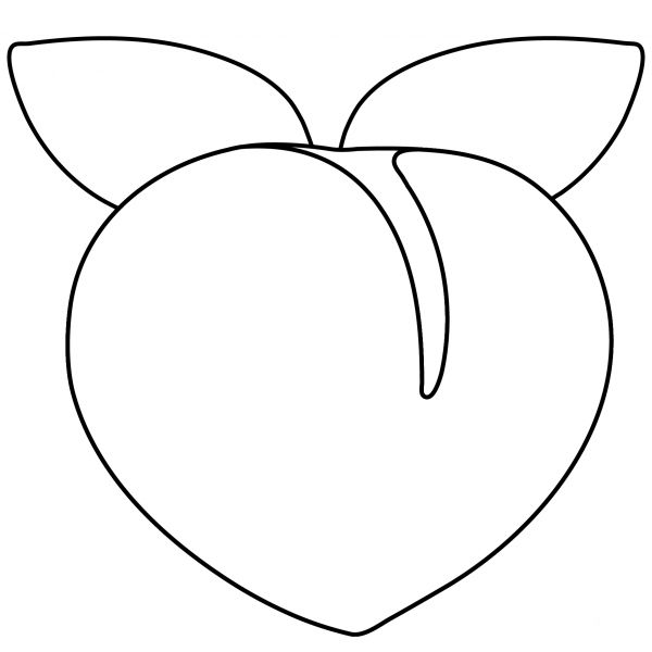 Peach Emoji coloring page image