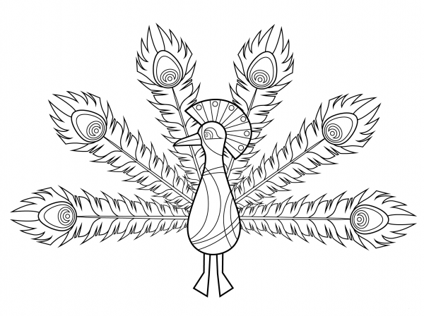 Peacock coloring page image
