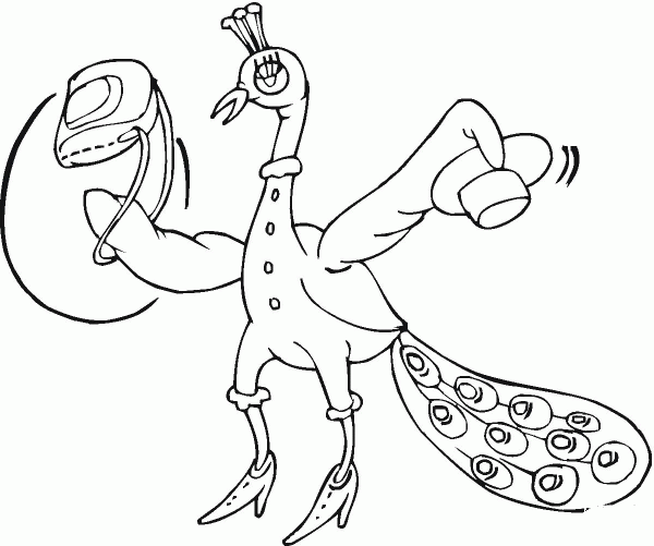 Peacock coloring page image