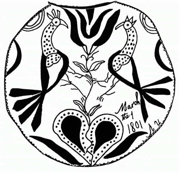 Peacock Decoration coloring page image