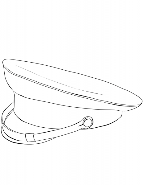Peaked cap coloring page image