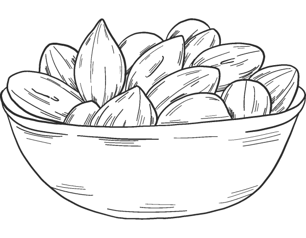 Peanuts in a Bowl coloring page image