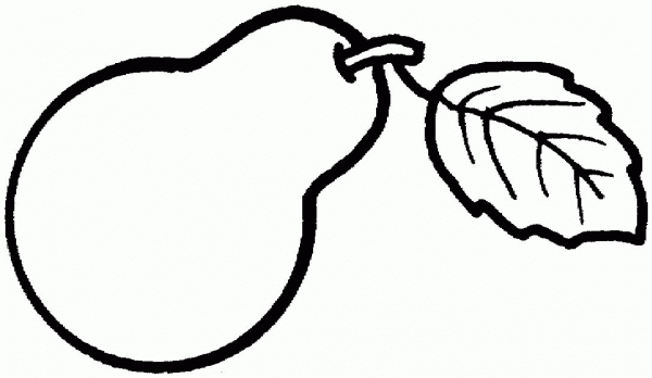 Pear 3 coloring page image